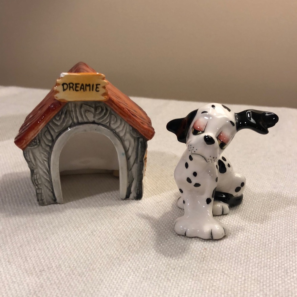 Dreamy Dalmatian Dog & Dog House S&P Shakers Antique/ Vintage- RARE